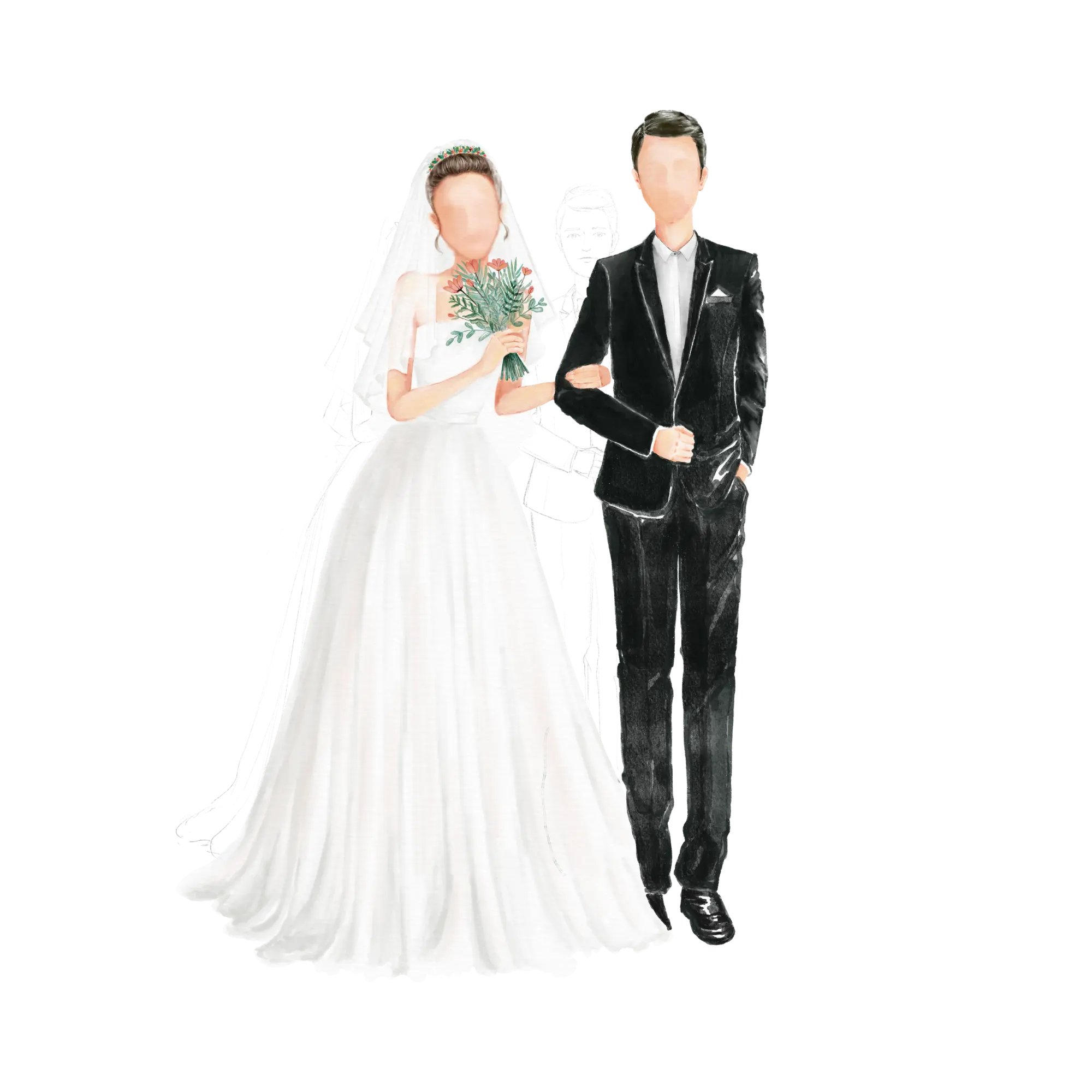 ilustración de novios